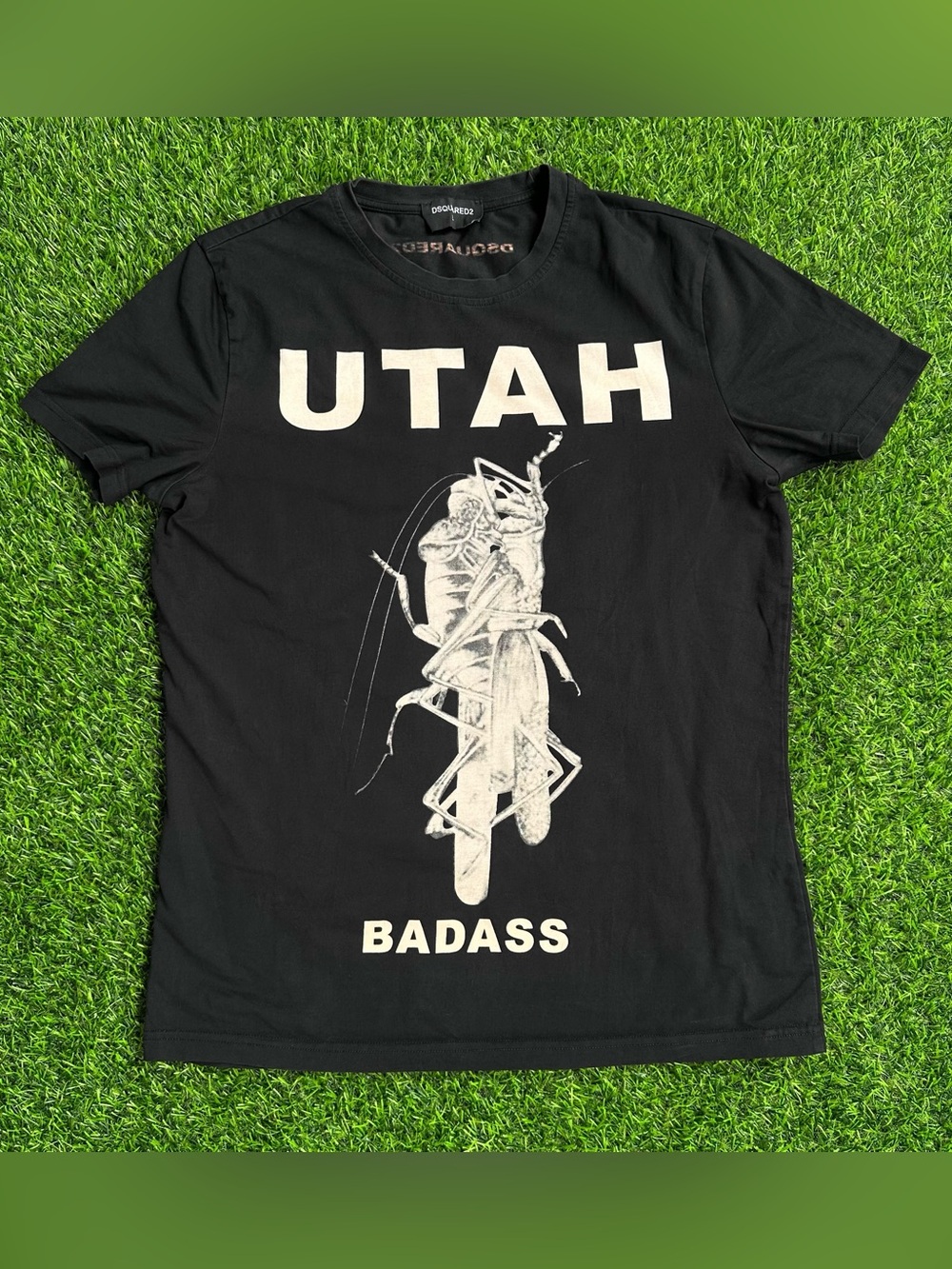 rare DSQUARED2 UTAH BADASS Black Graphic T-Shirt